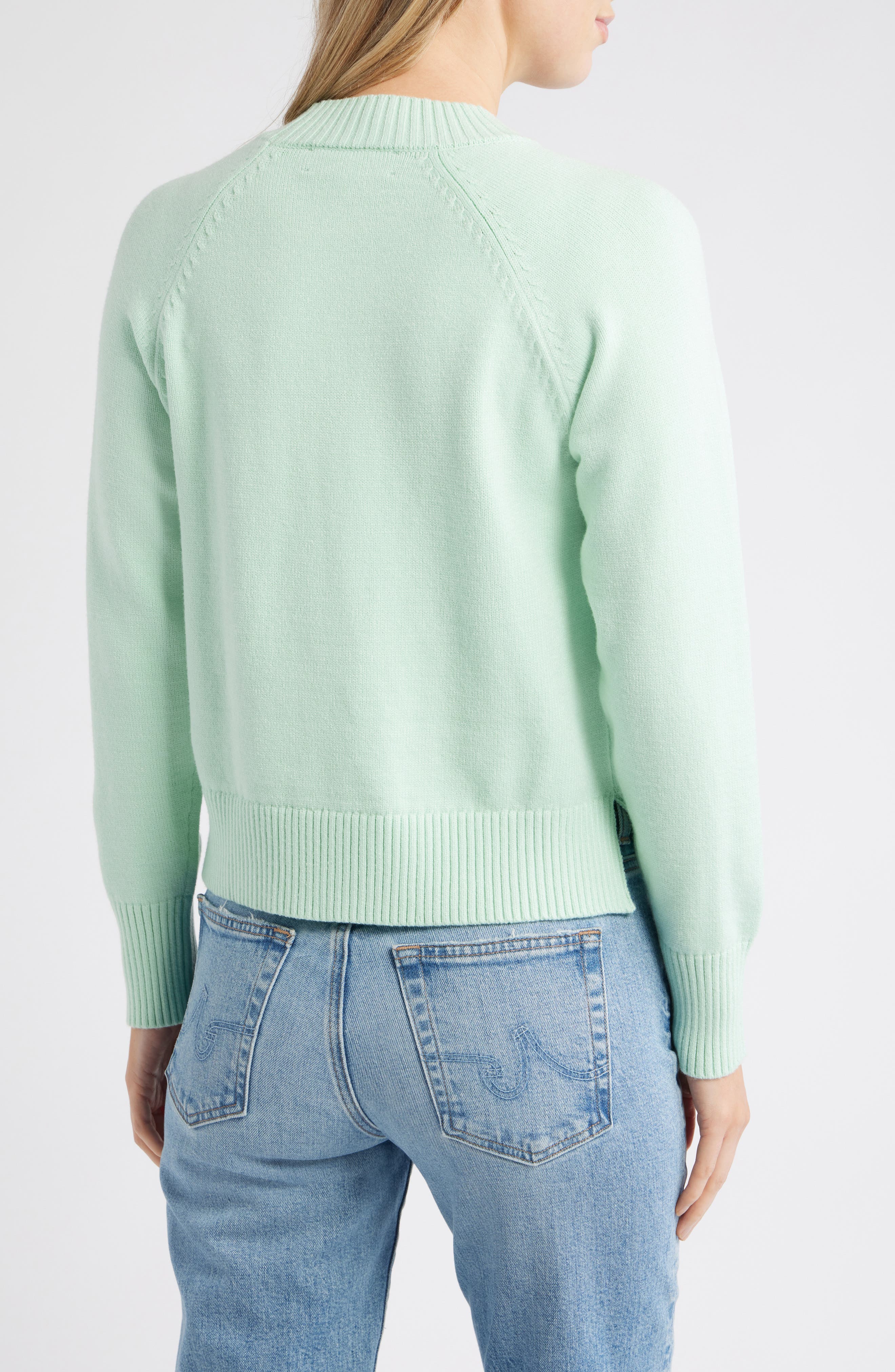 Mock Neck Raglan Sleeve Sweater - image 2