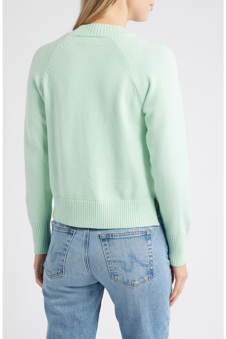 Mock Neck Raglan Sleeve Sweater, Alternate, color, MINT