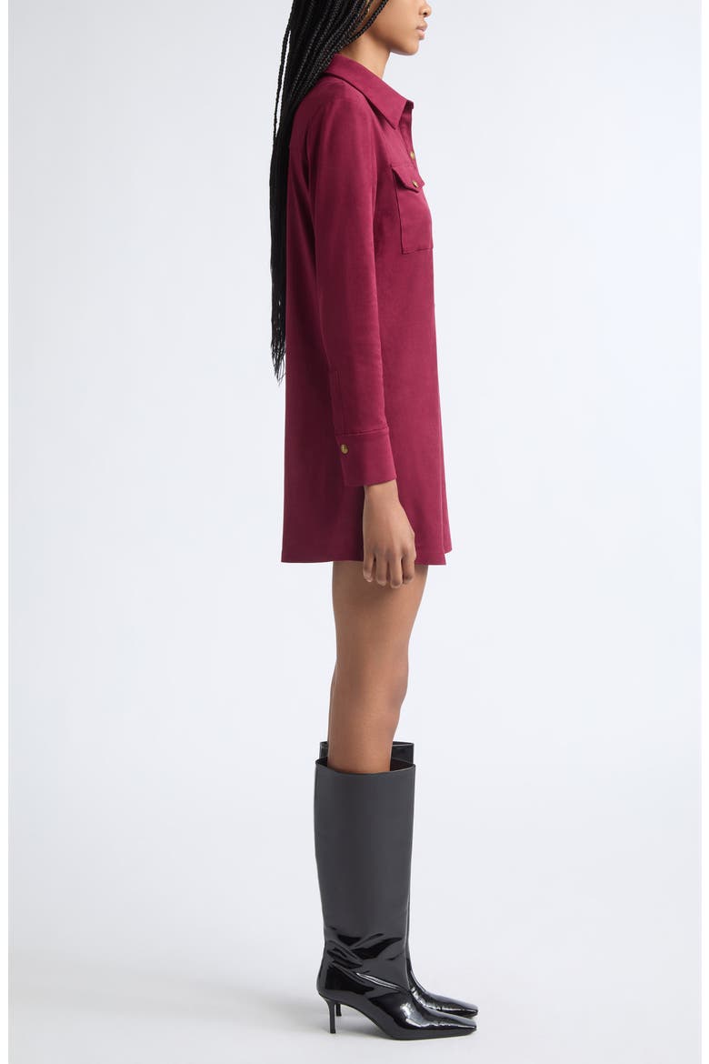 Maria Long Sleeve Shirtdress, Alternate, color, CRANBERRY