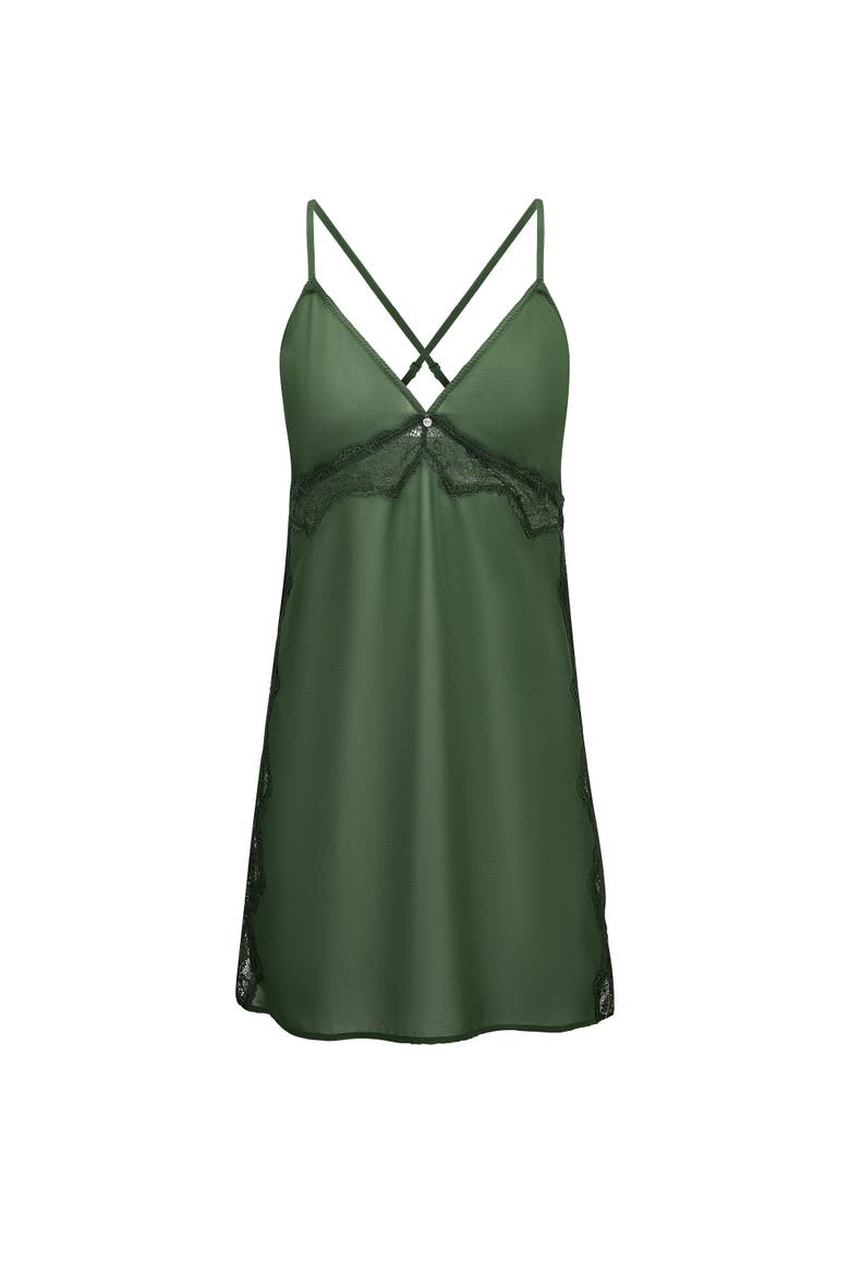 Kelee Slip Lingerie, Alternate, color, Dark green
