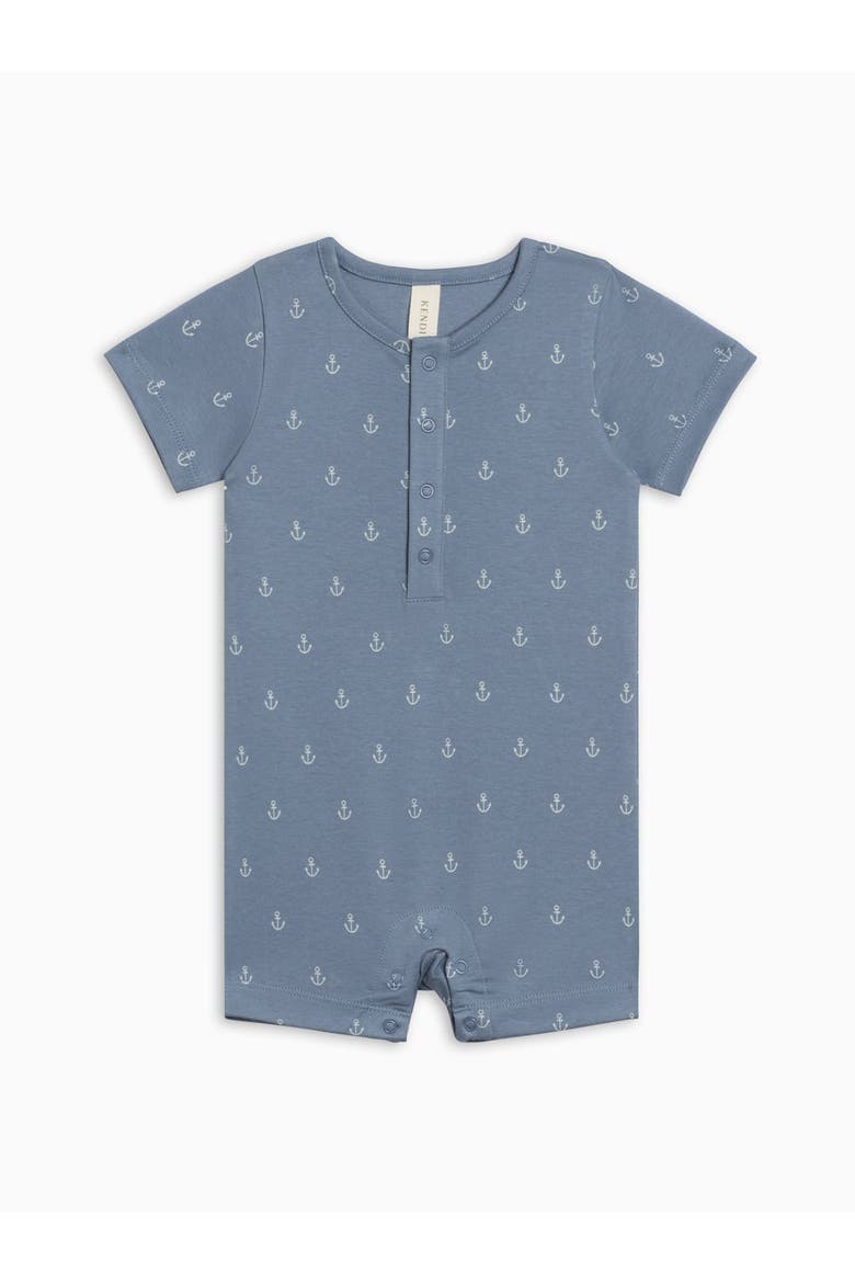Organic Cotton Mason Romper, Alternate, color, Anchor / Sea + Powder