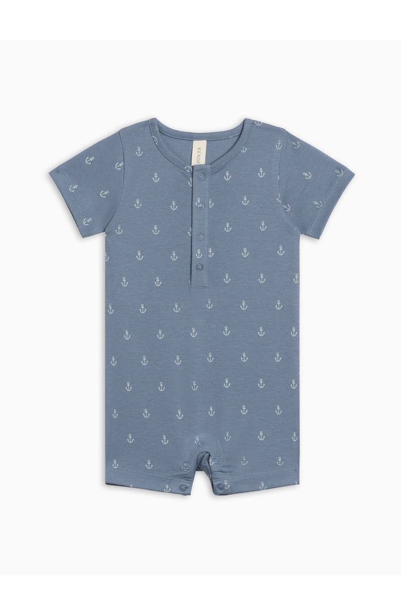 Colored Organics Organic Cotton Mason Romper, Main, color, Anchor / Sea + Powder
