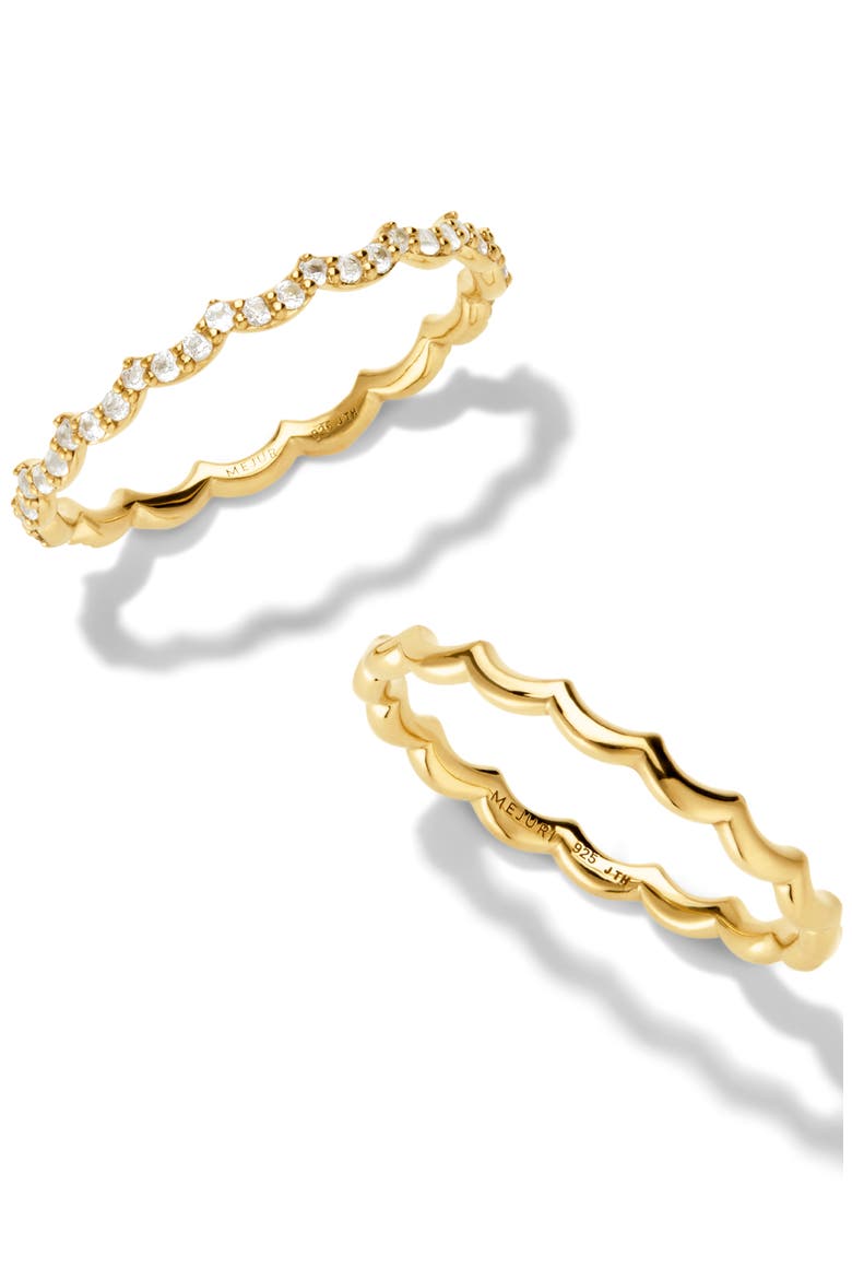Scalloped Sapphire Stacker Set, Alternate, color, 18K Gold Vermeil