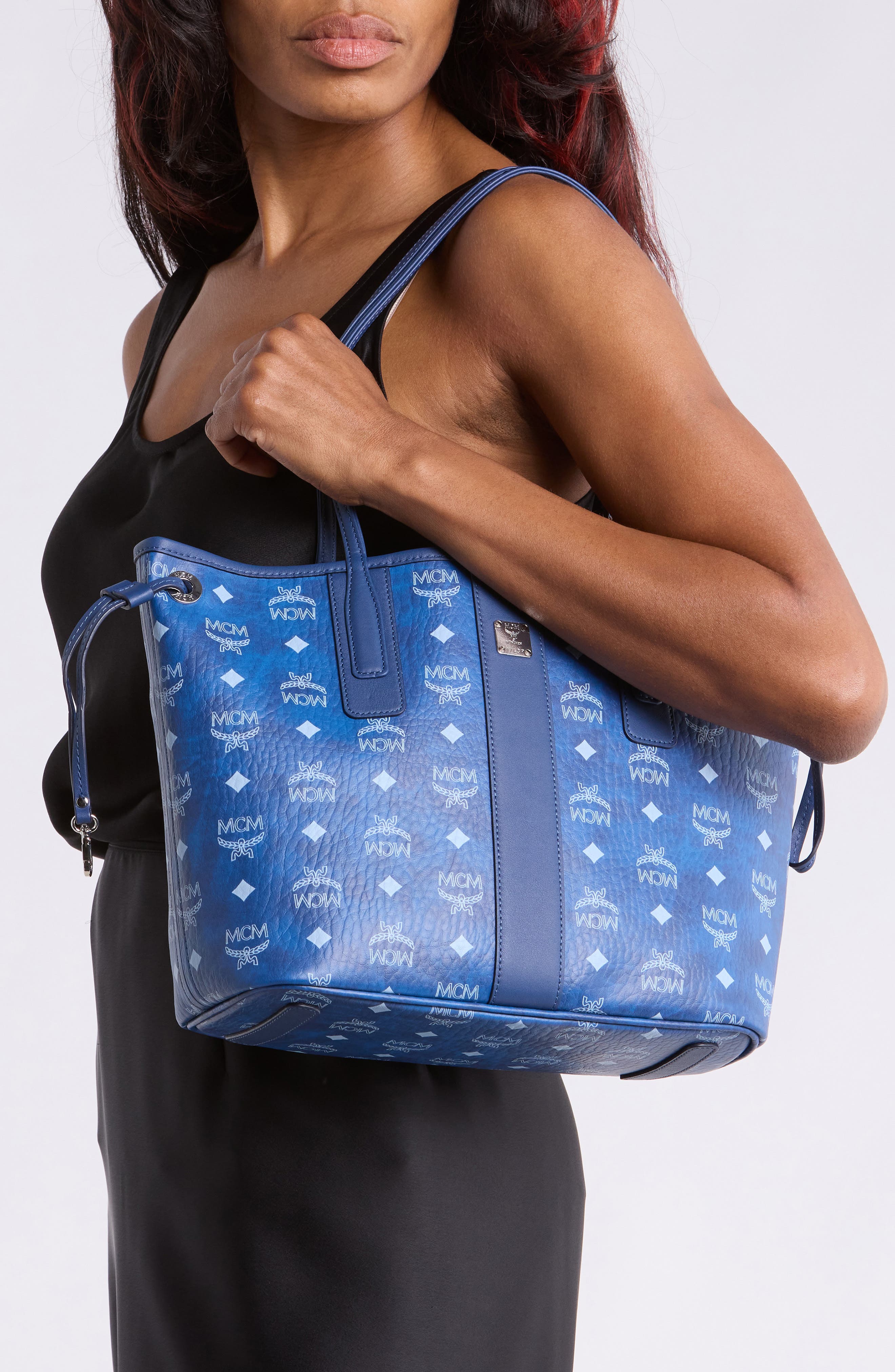 Small Liz VI Shopper Tote & Pouch, Alternate, color, BLUE VISETOS