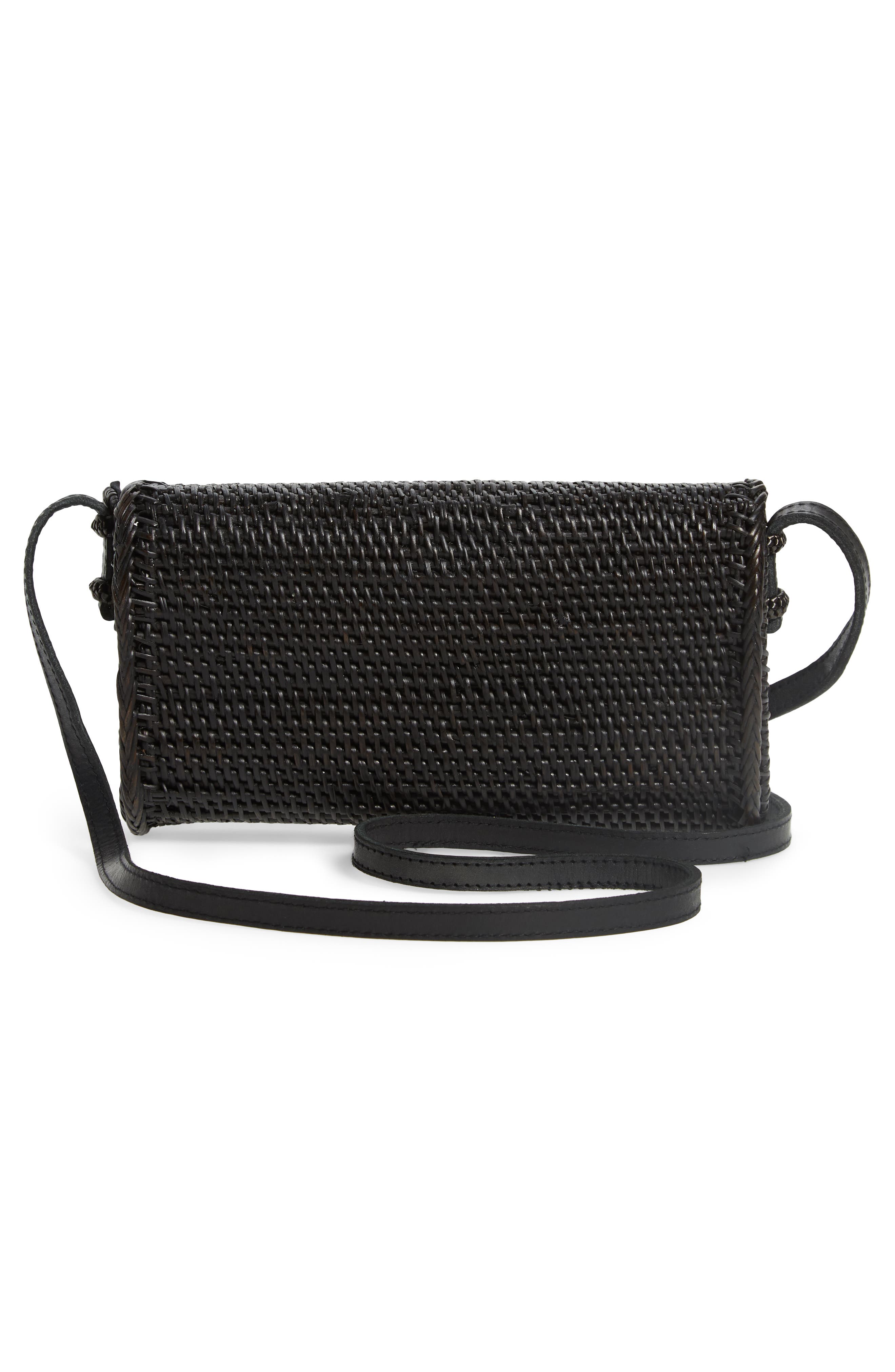 Street Level Woven Rattan Box Crossbody Bag, Alternate, color, 