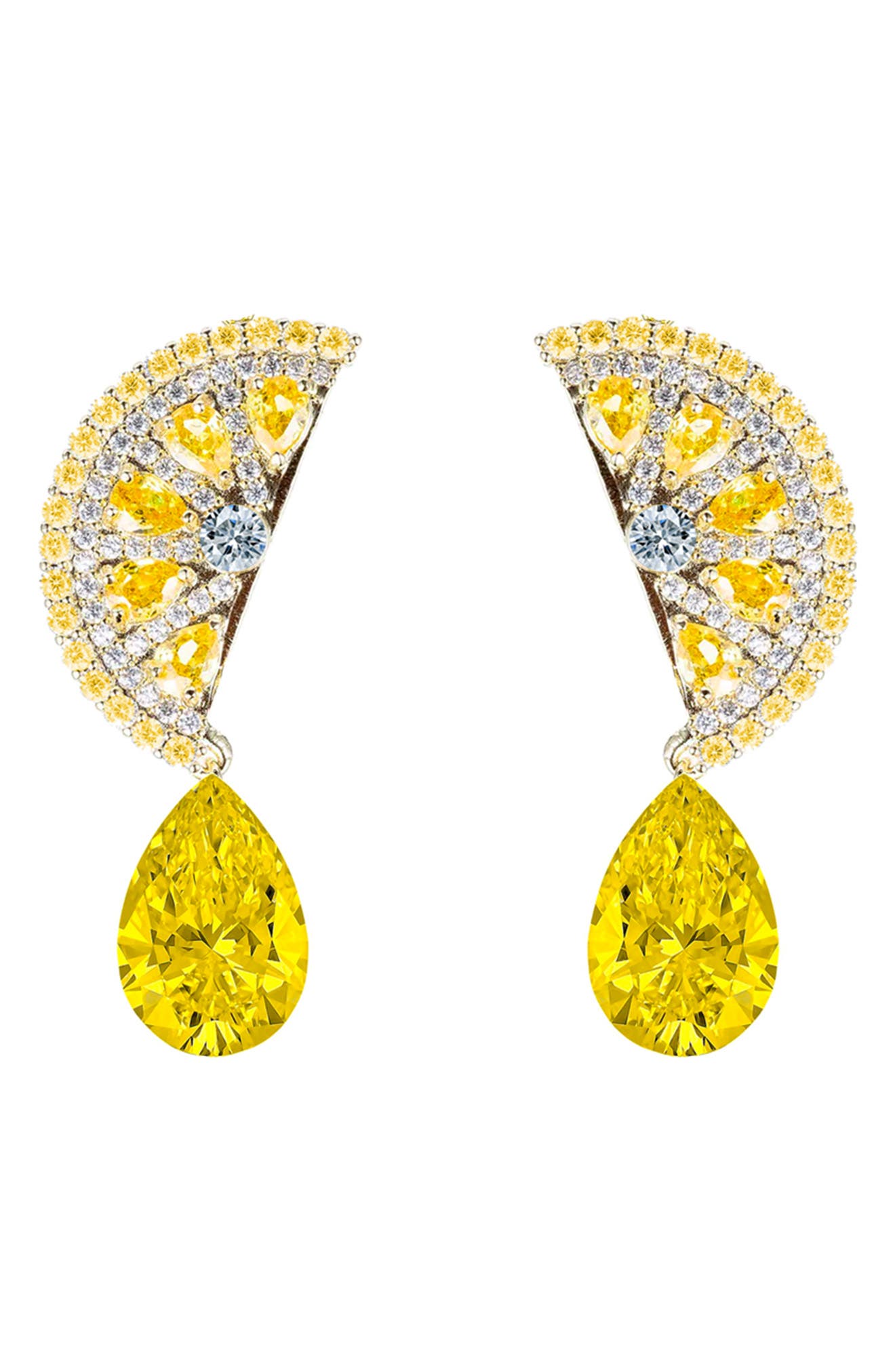 Lemon Squeeze Cubic Zirconia Drop Earrings