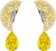 EYE CANDY LOS ANGELES Lemon Squeeze Cubic Zirconia Drop Earrings