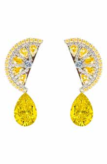 Lemon Squeeze Cubic Zirconia Drop Earrings