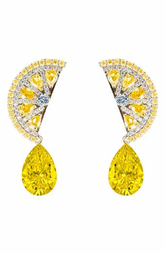Lemon Squeeze Cubic Zirconia Drop Earrings
