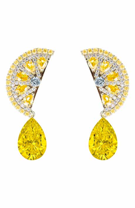 Lemon Squeeze Cubic Zirconia Drop Earrings