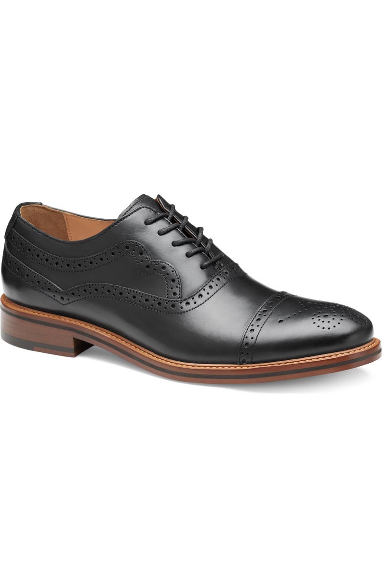 Johnston & Murphy Conard 2.0 175th Wingtip Oxford, Main, color, Black Oiled Full Grain