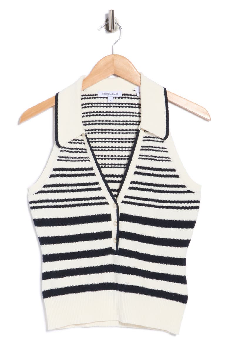 Meera Striped Knit Tank, Main, color, OFF WHITE/NAVY