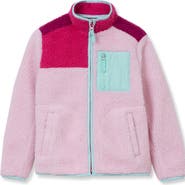 Lands' End Kids High Pile Contrast Full Zip Up Jacket