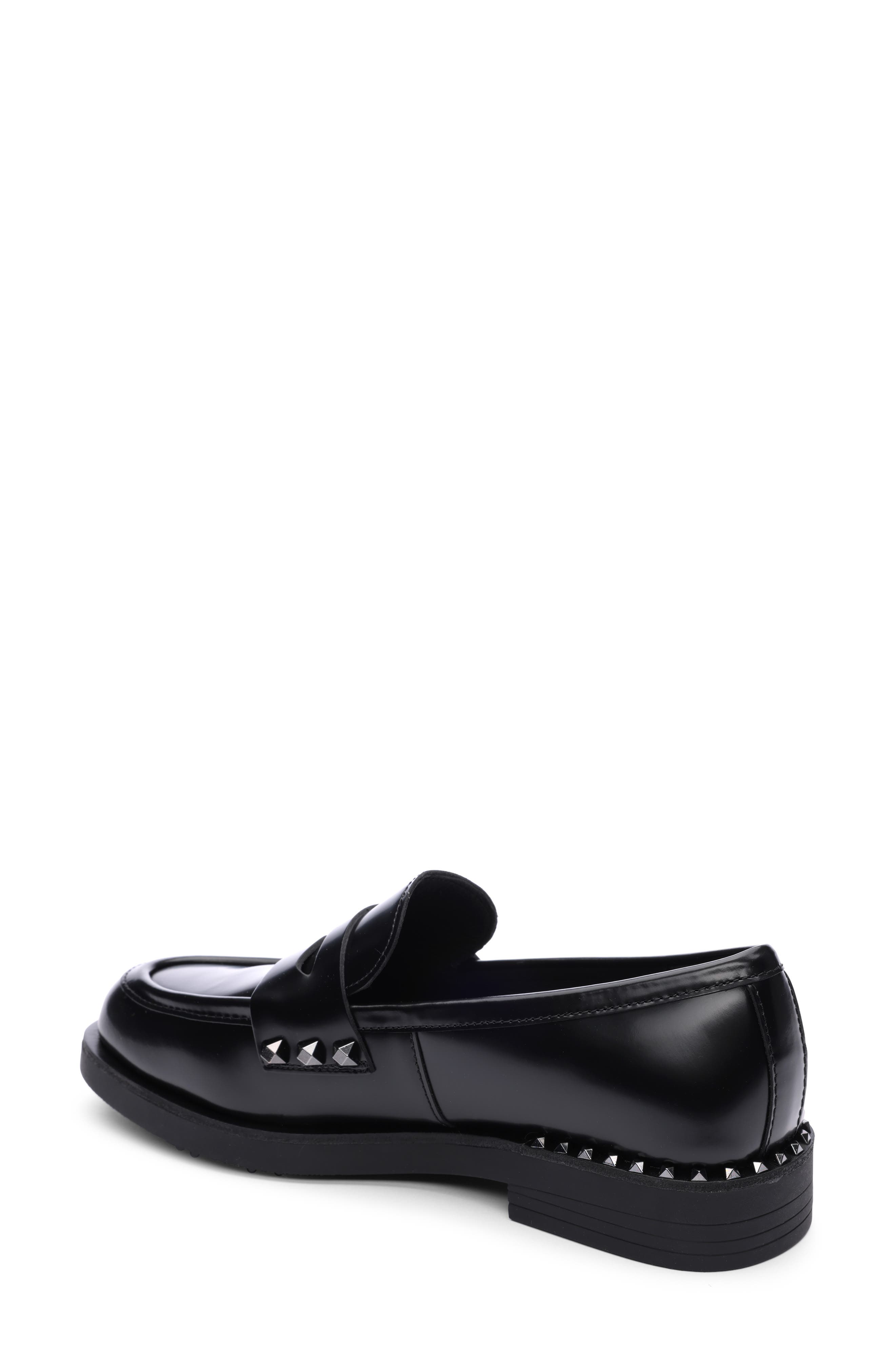 Ash Whisper Studs Leather Loafer, Alternate, color, Black