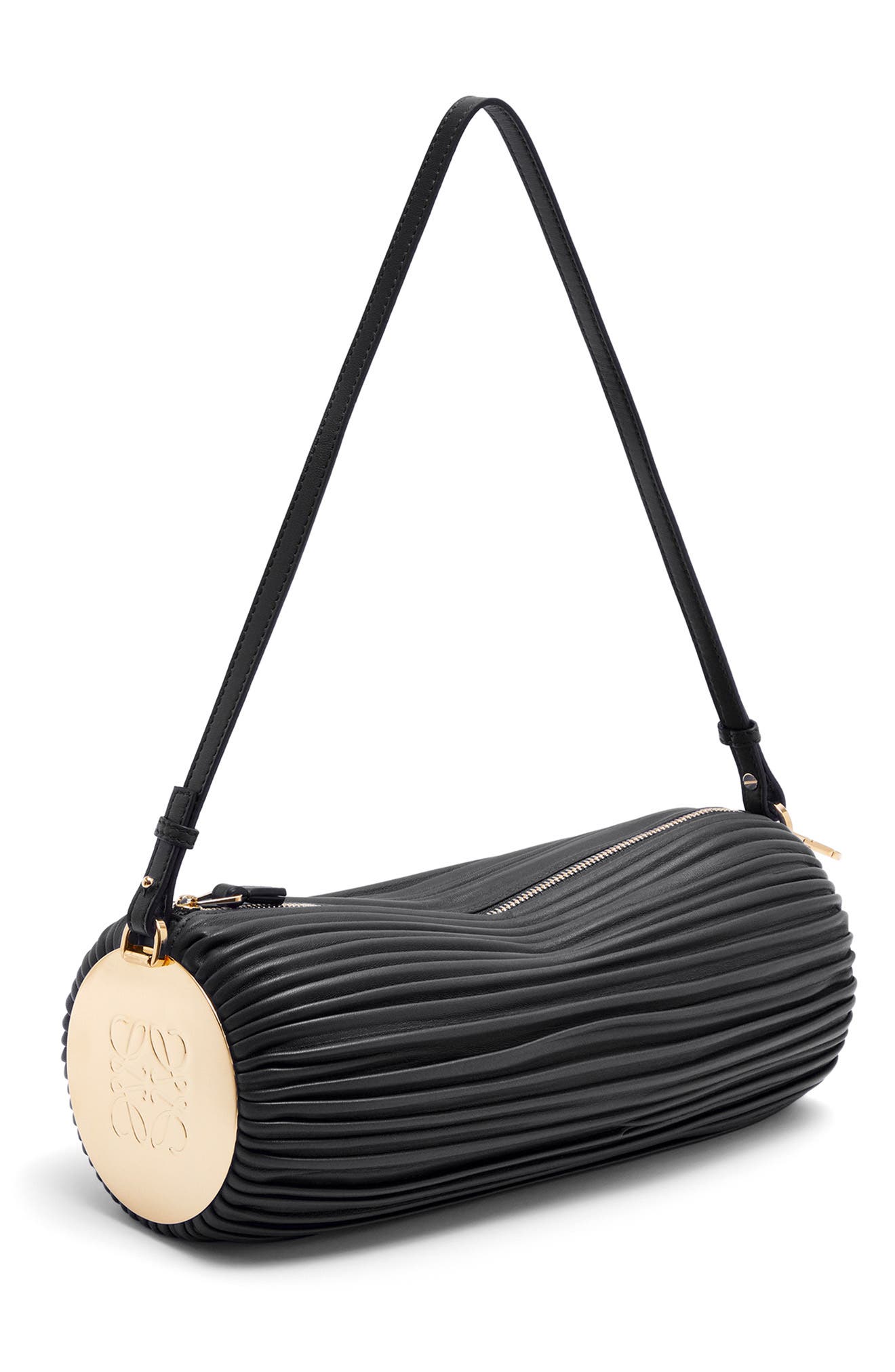 Loewe Pleated Leather Bracelet Pouch, Alternate, color, 