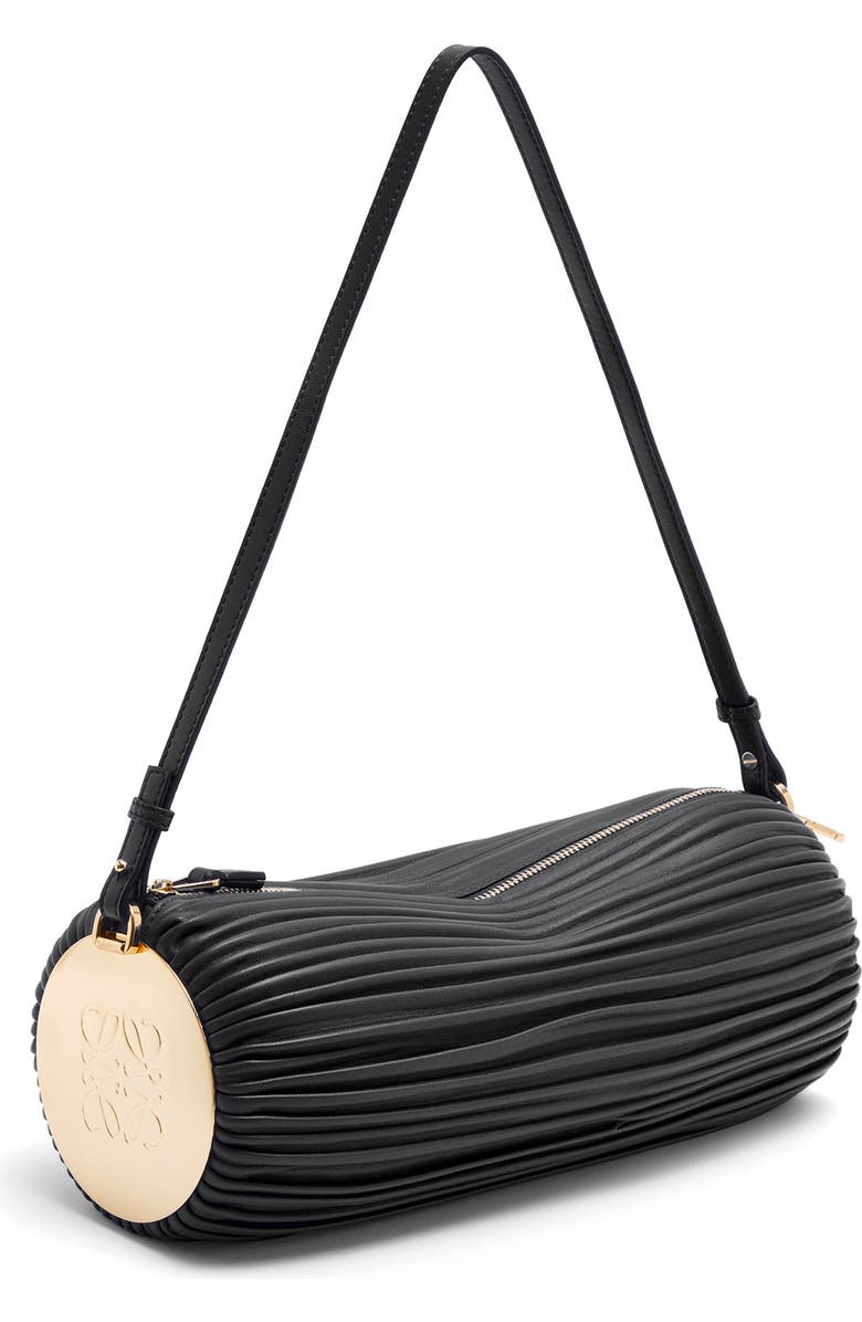 Loewe Pleated Leather Bracelet Pouch, Alternate, color,