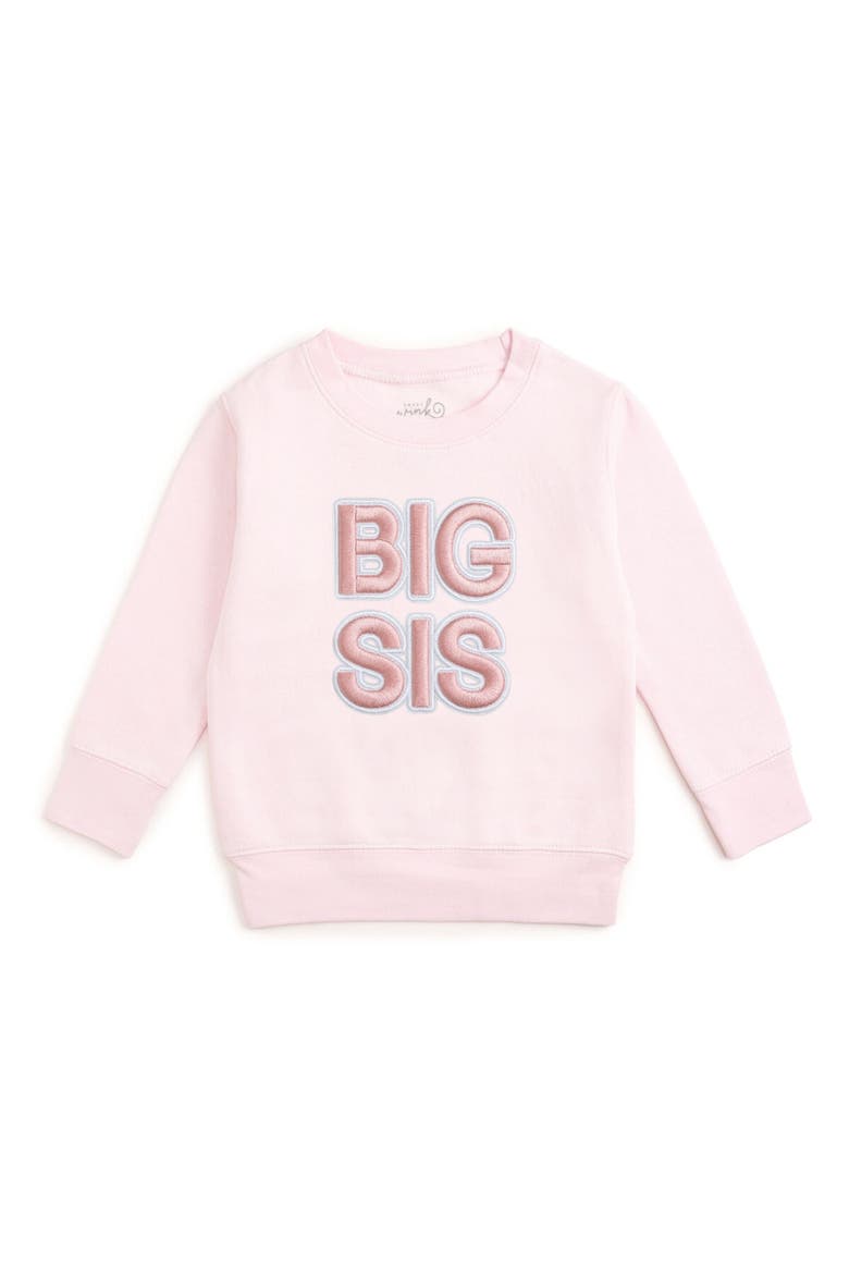 Big Sis Embroidered Patch Sweatshirt, Main, color, Ballet Pink
