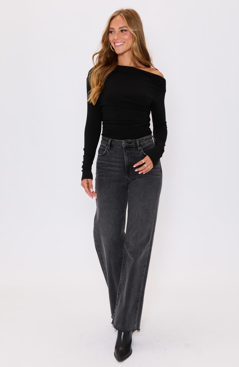 VICI Collection Belle One-Shoulder Jersey Top, Alternate, color, Black