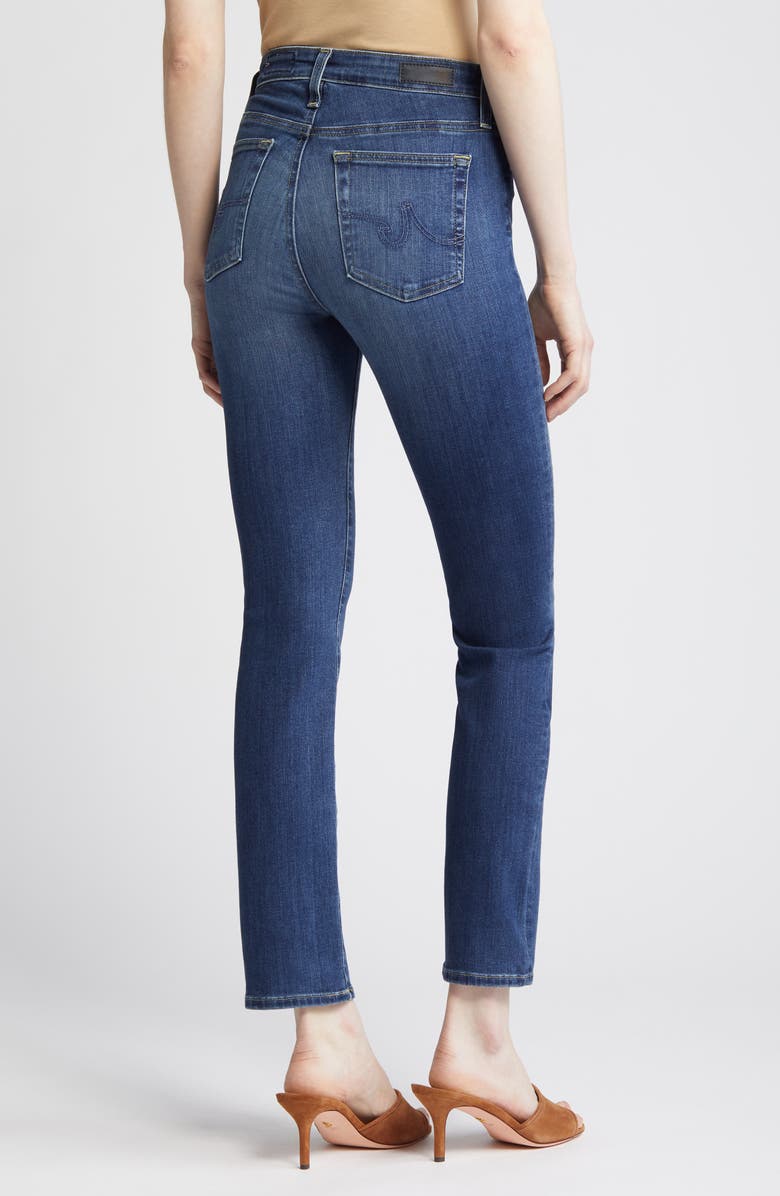 AG Mari High Waist Stretch Slim Straight Leg Jeans, Alternate, color, Aura