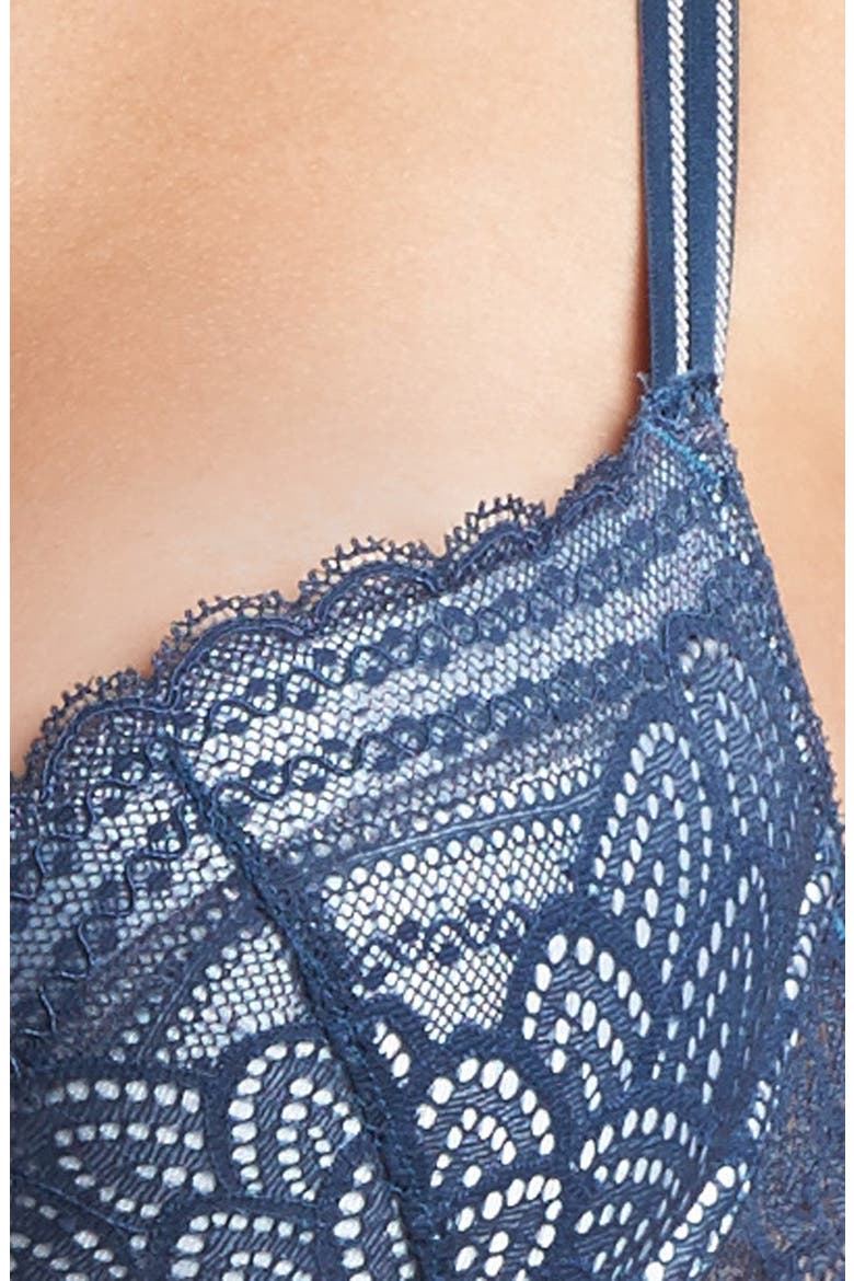 'Merci' Underwire Push-Up Bra, Alternate, color, METALLIC BLUE