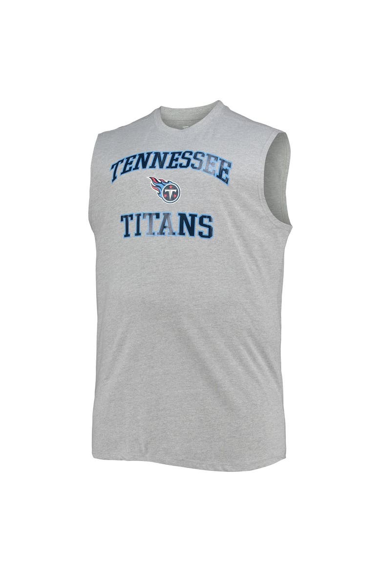 Men's Derrick Henry Heathered Gray Tennessee Titans Big & Tall Player Name & Number Muscle Tank Top, Alternate, color, Heather Gray