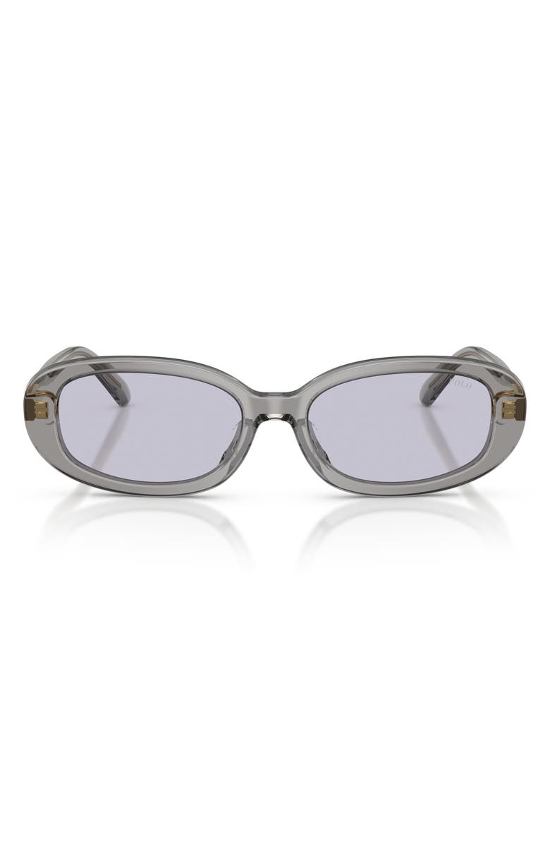 Polo Ralph Lauren 53mm Oval Sunglasses, Main, color, Shiny Dark Grey / Lilac
