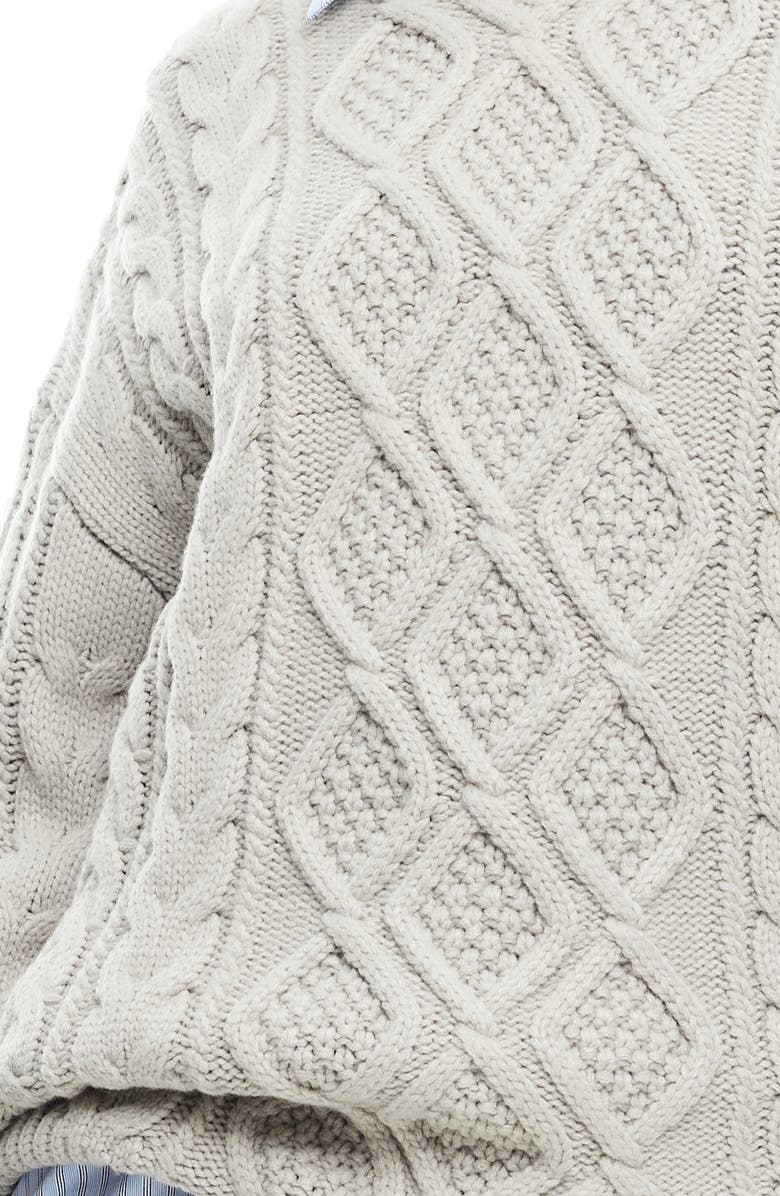 LIONESS Gigi Oversize Cable Stitch Sweater, Alternate, color, Cloud