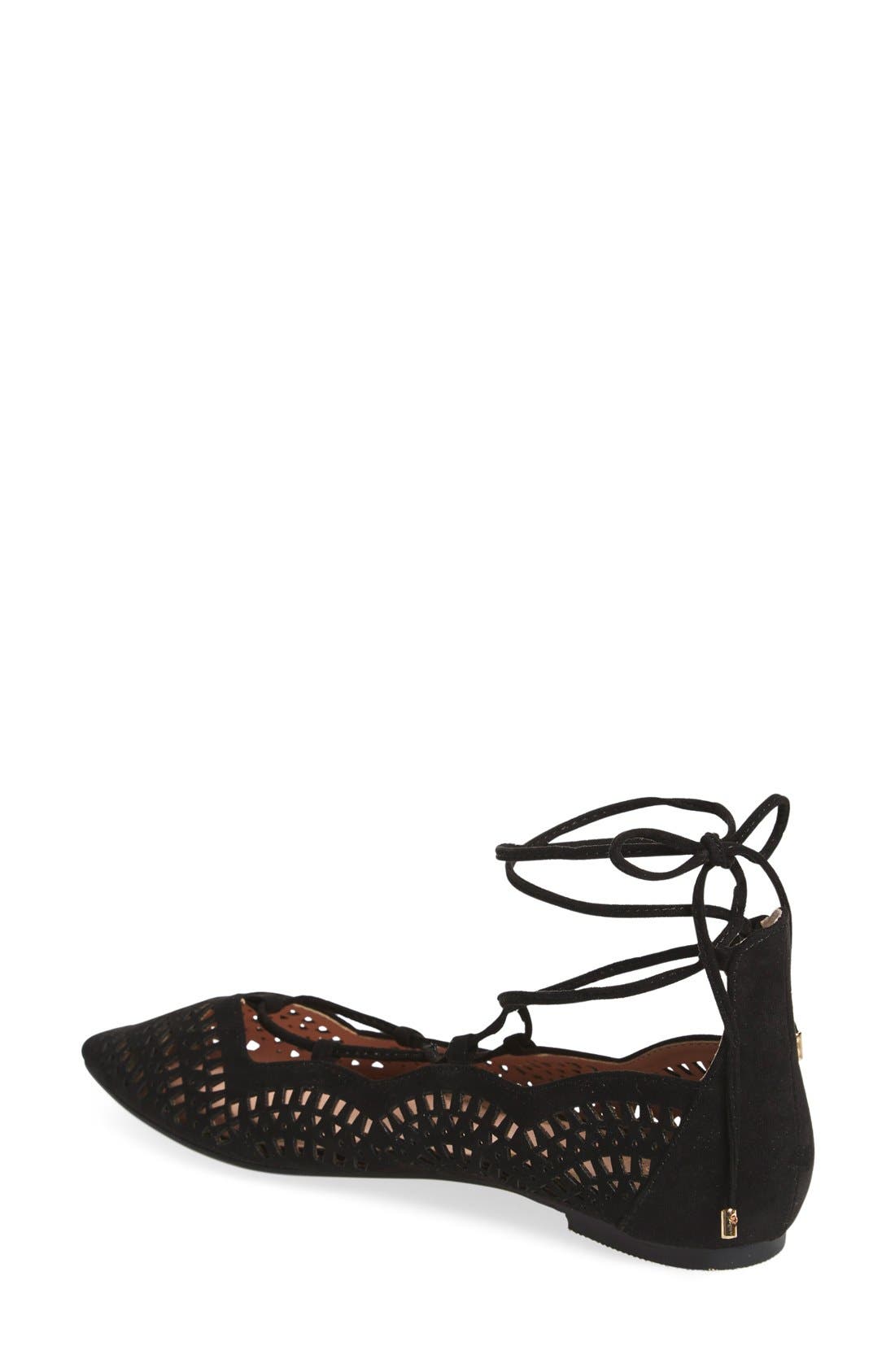 Topshop 'N Fase Laser' Ghillie Flat, Alternate, color, 