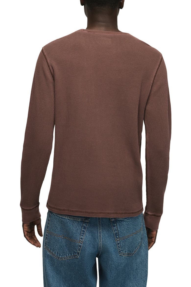 Long Sleeve Cotton Thermal T-Shirt, Alternate, color, FUDGE