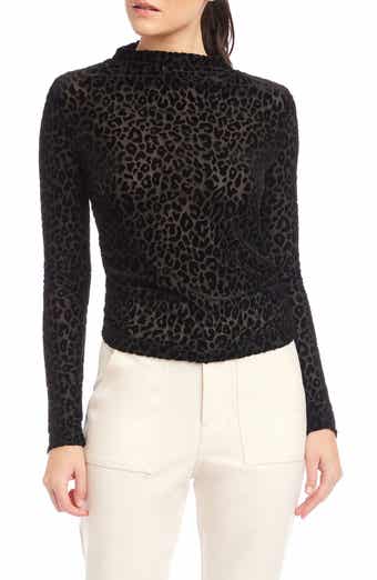 Khami Mock Neck Burnout Top