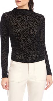 FIFTEEN TWENTY Khami Mock Neck Burnout Top