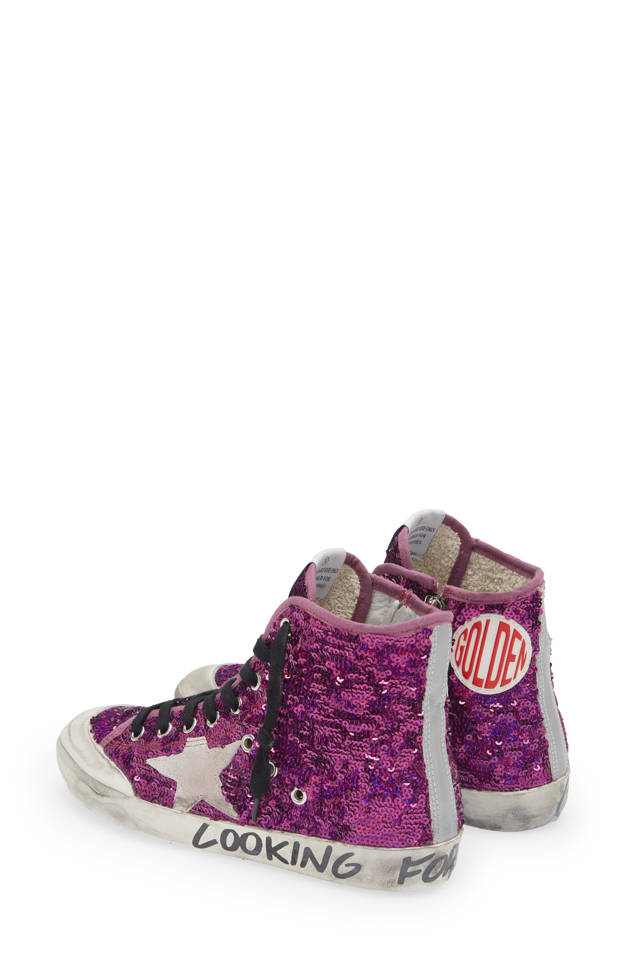Golden Goose Francy Penstar Sequin High Top Sneaker, Alternate, color, Purple Paillettes