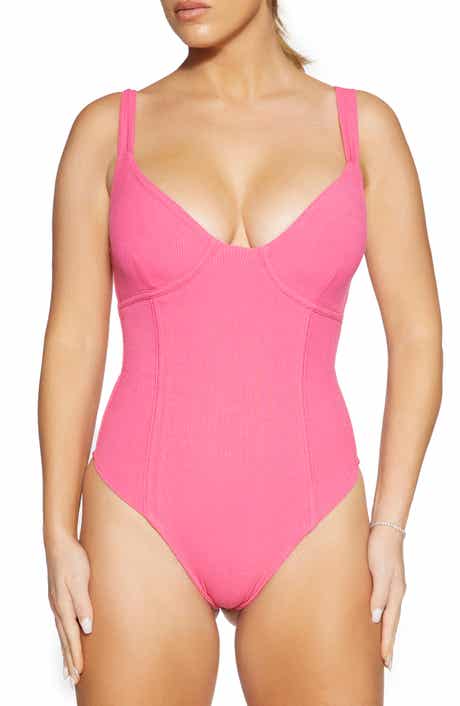 Naked Wardrobe Faux Bustier Ribbed Bodysuit