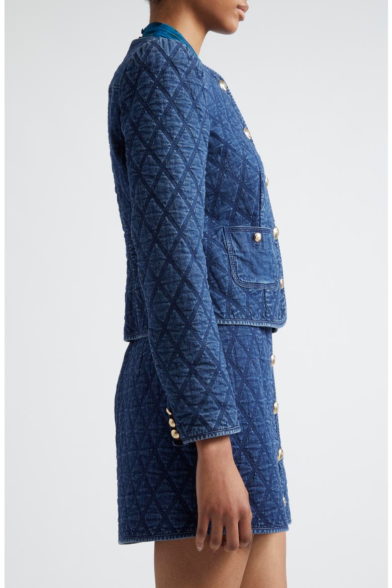 Gretchen Quilted Denim Jacket, Alternate, color, MEDIUM WASH