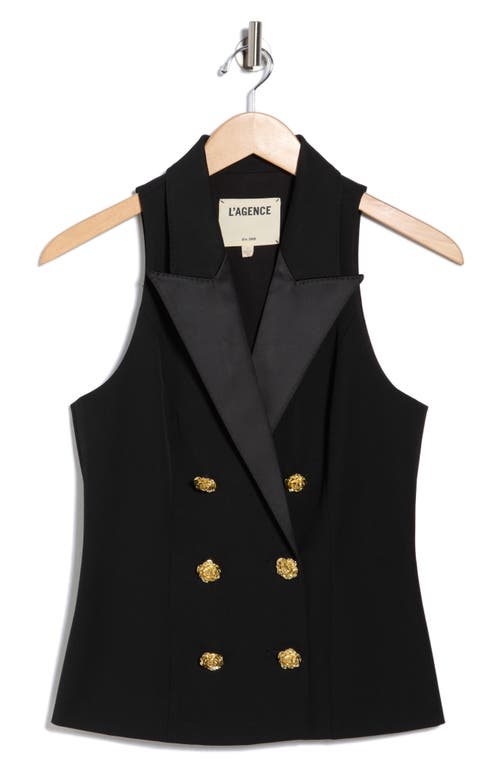 L Agence Vesper Tuxedo Vest In Black