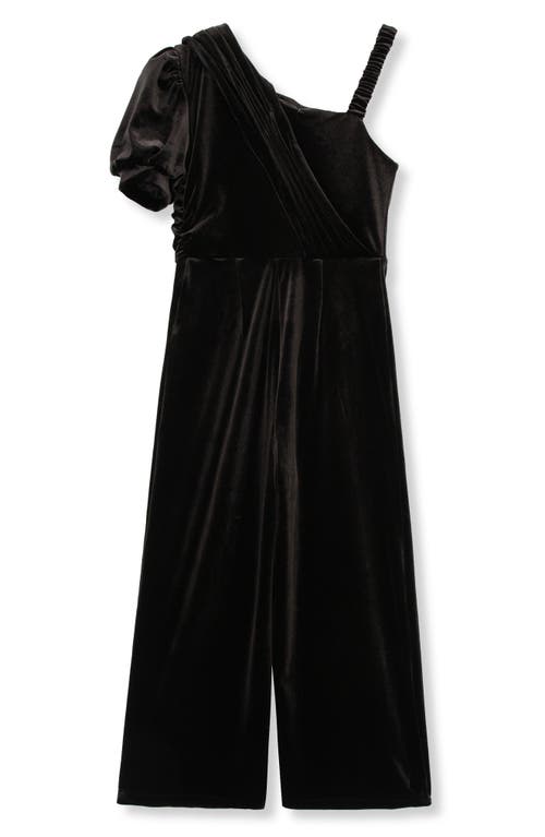 HABITUAL HABITUAL KIDS KIDS' ASYMMETRIC VELOUR WIDE LEG JUMPSUIT