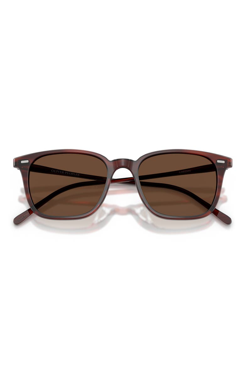 52mm Laedin Polarized Square Sunglasses, Alternate, color, MORADO TORTOISE / TERRA POLAR