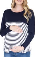 Angel Maternity Solid & Stripe Nursing Top