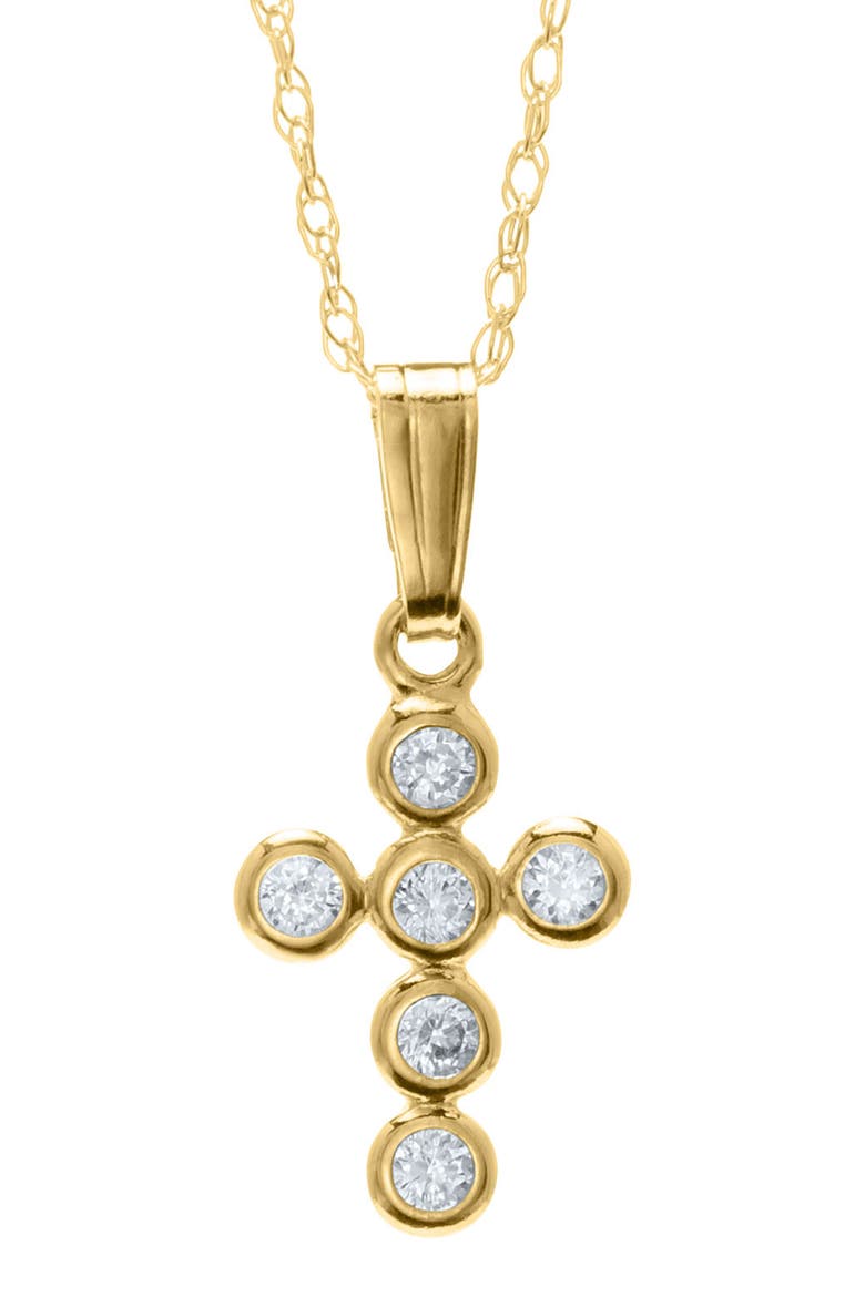 Gold Cross Pendant Necklace, Main, color, GOLD