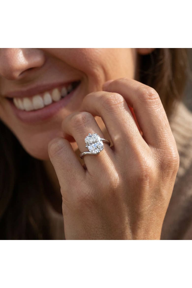 Certified 4Ct Atelier Solitaire Diamond Engagement Ring 14k Gold Lab Grown, Alternate, color, 14k White Gold
