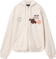 AllSaints Patcher Graphic Cotton Zip Front Hoodie