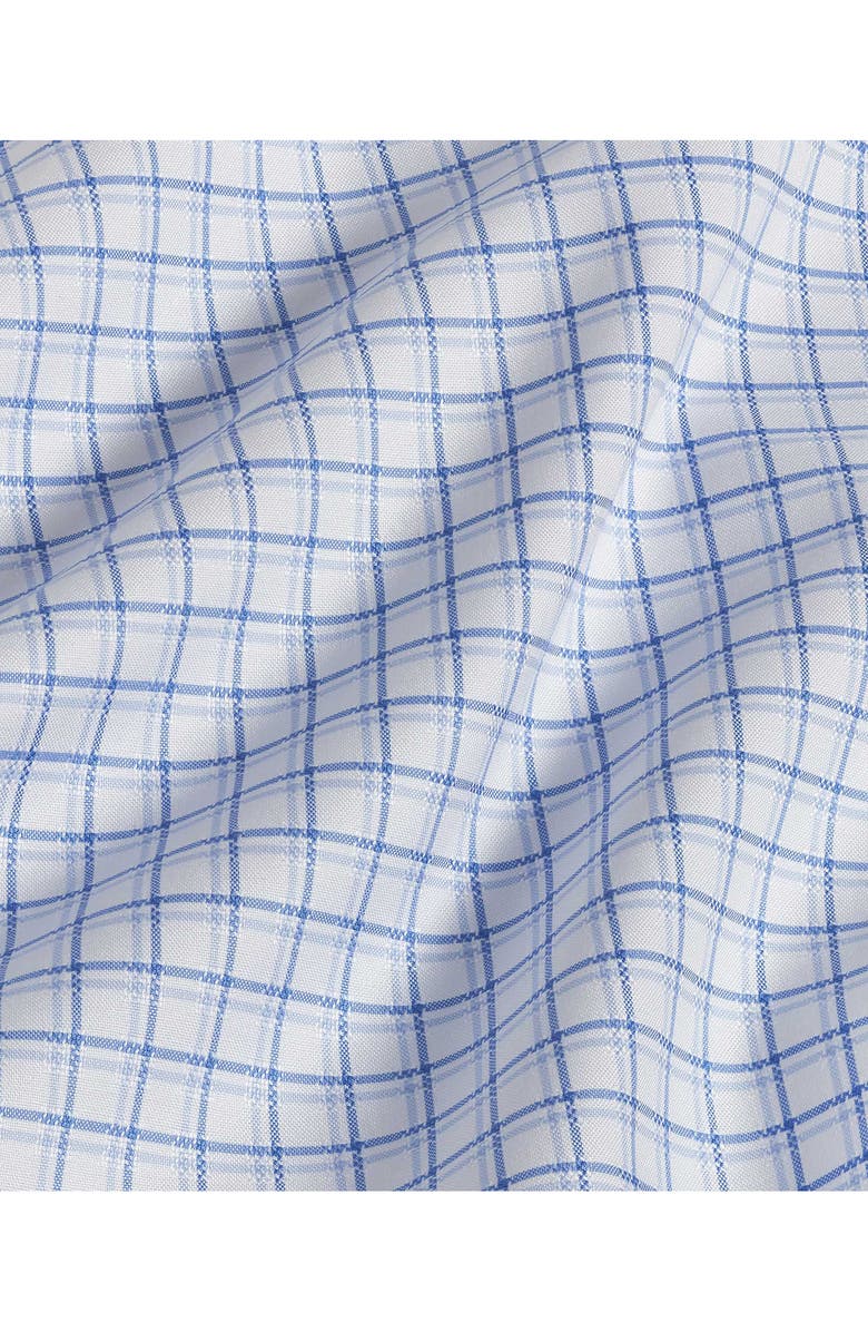 David Donahue Trim Fit Check Cotton Dobby Dress Shirrt, Alternate, color, White/ Blue