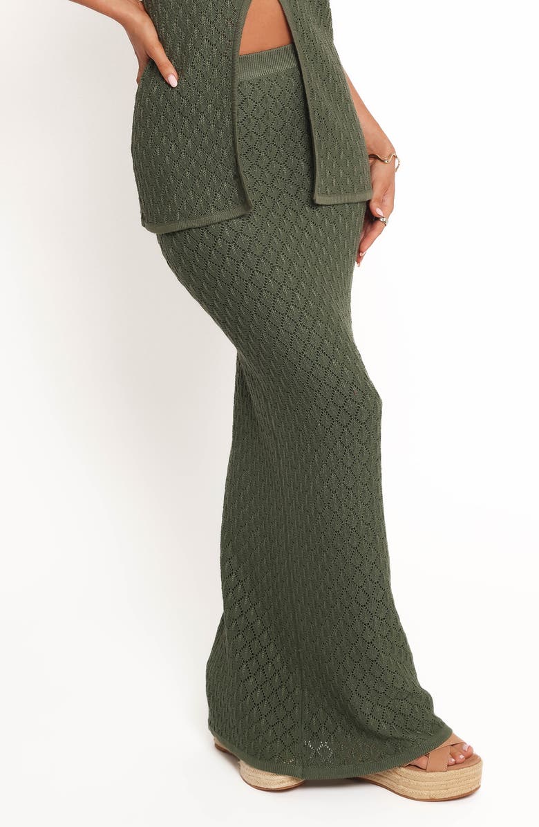 Petal & Pup Asplie Pointelle Maxi Skirt, Alternate, color, Olive