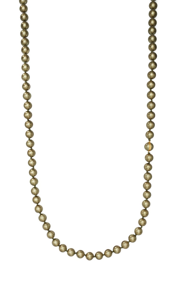 Tory Burch Imitation Pearl Convertible Necklace, Main, color, Rolled Gold/Green Gold