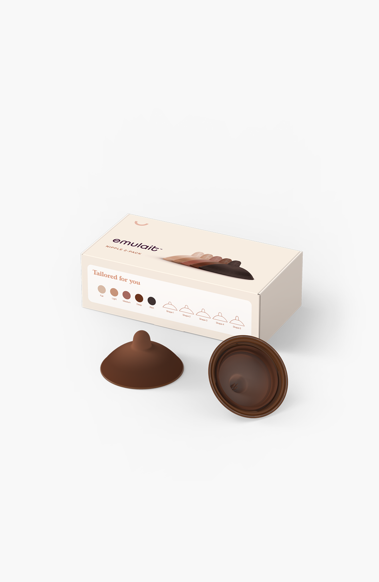 Emulait 2-Pack Feeding Bottle Replacement Nipples, Alternate, color, Deep