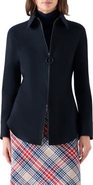 Akris punto Double Knit Wool Blend Zip Up Jacket