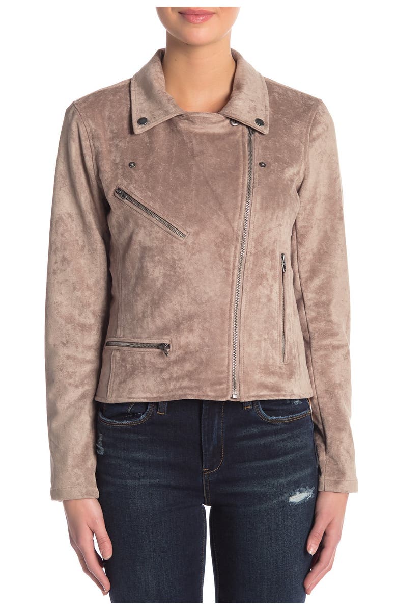 BLANKNYC Faux Suede Moto Jacket, Alternate, color,