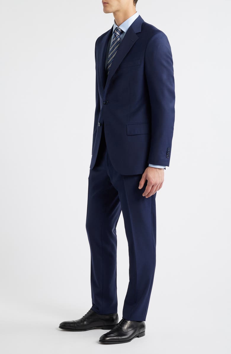 Peter Millar Hartford Classic Fit Navy Textured Check Wool Suit, Alternate, color, Navy