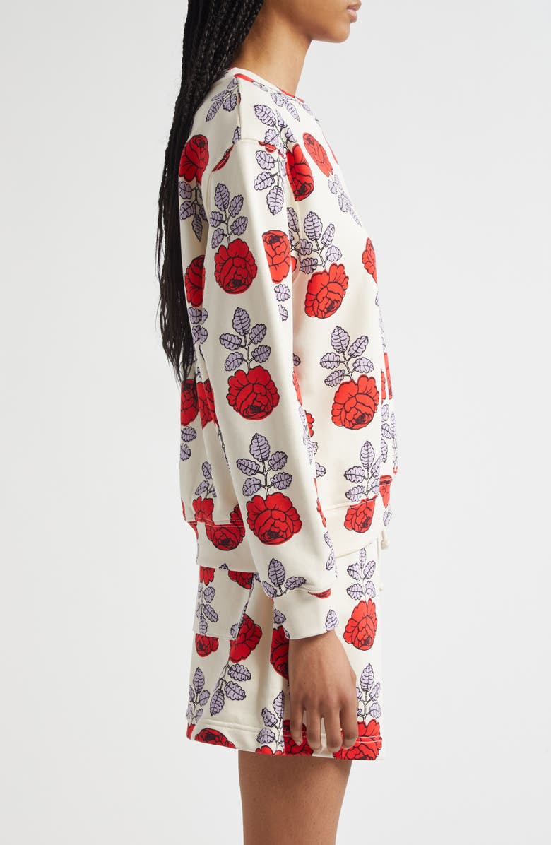 Marimekko Floral Print Sweatshirt, Alternate, color, Off White Red Lilac