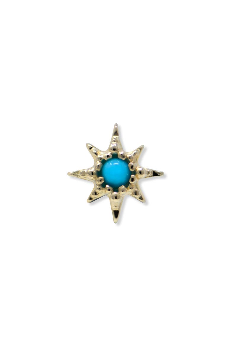 Micro Turquoise Starburst Single Stud Earring, Main, color, TURQUOISE/ AQUA